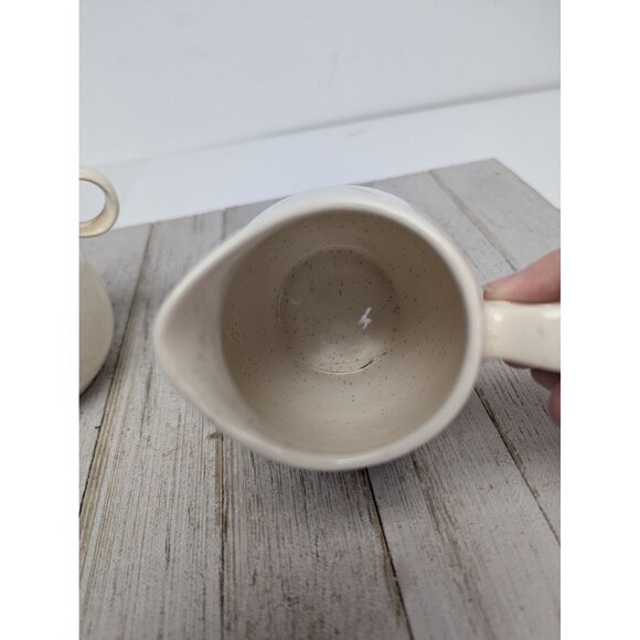 Vintage Set of Vernonware Metlox Heavenly Days Sugar Dish Creamer with Lid MCM - Picture 4 of 12